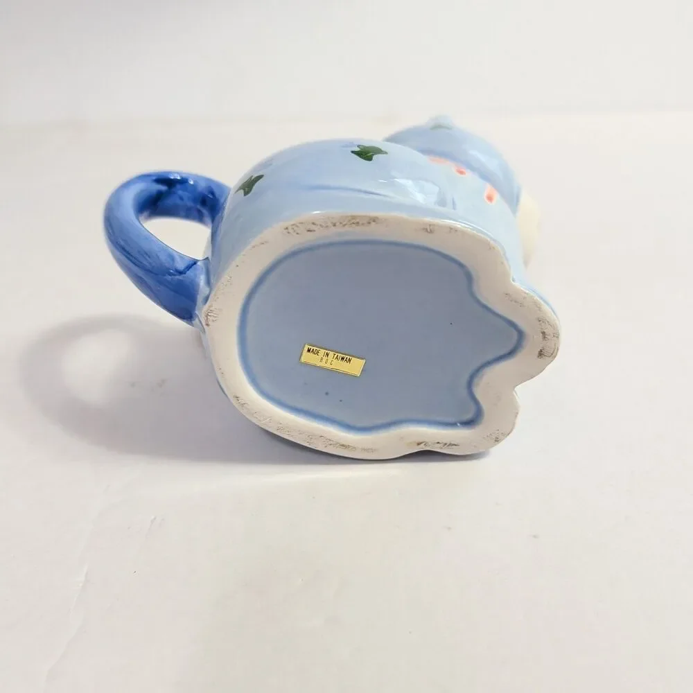 Vtg Otagiri Ceramic Blue Cat Salt & Pepper Shaker & Creamer Set 1980's